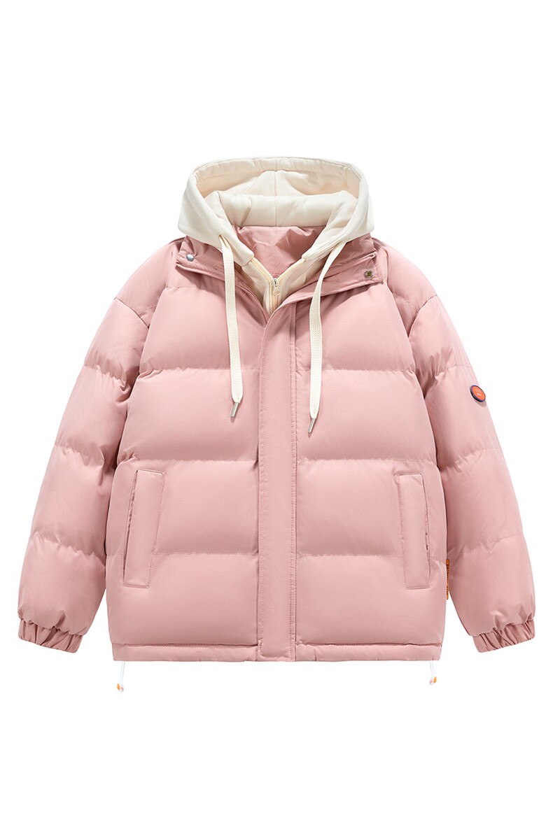 冬季连帽假两件小标保暖防风棉衣面包服外套男女同款XY2273-P65,男装棉衣,星座717