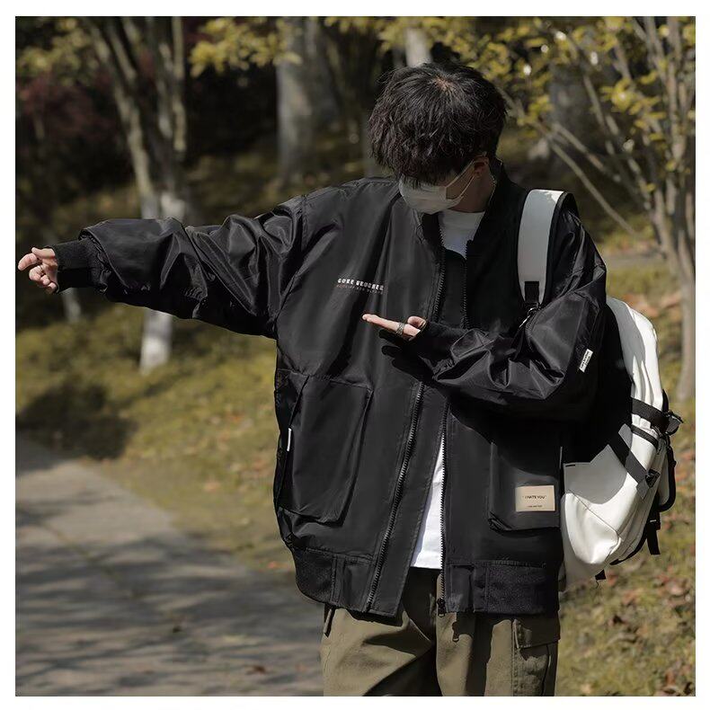 日系美式飞行员夹克男春秋季宽松工装棒球服潮牌ins百搭JK61-P68,男装夹克,星座1109-3