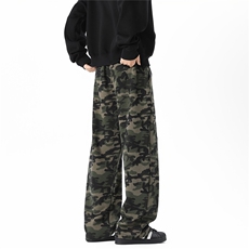 52棉迷彩水洗华棉2025秋冬弯刀裤卫裤运动裤K077-特P35，男装休闲裤，电商042