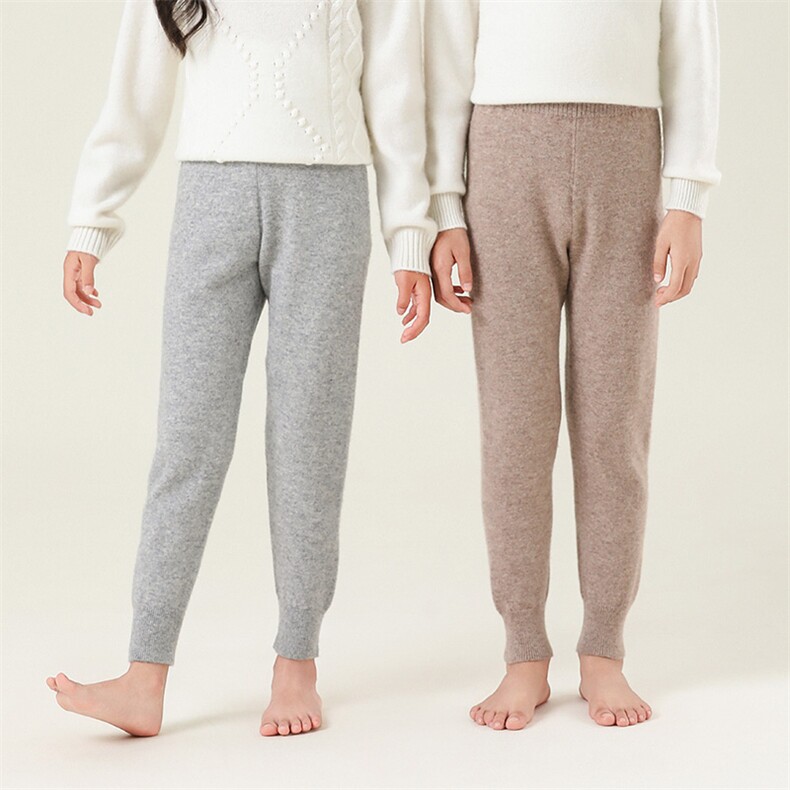 春秋冬男女通用长裤打底裤山羊绒(羊绒)羊毛休闲35%羊绒裤，童装裤子，艾米娇羊绒