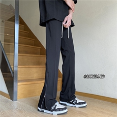 新款百搭休闲裤高街裤脚拉链微喇拖地西裤B315-K23212-P55控68，男装休闲裤，电商B315