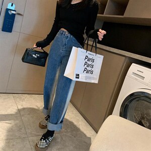 渐变破洞牛仔裤,女装牛仔裤,XTZ style