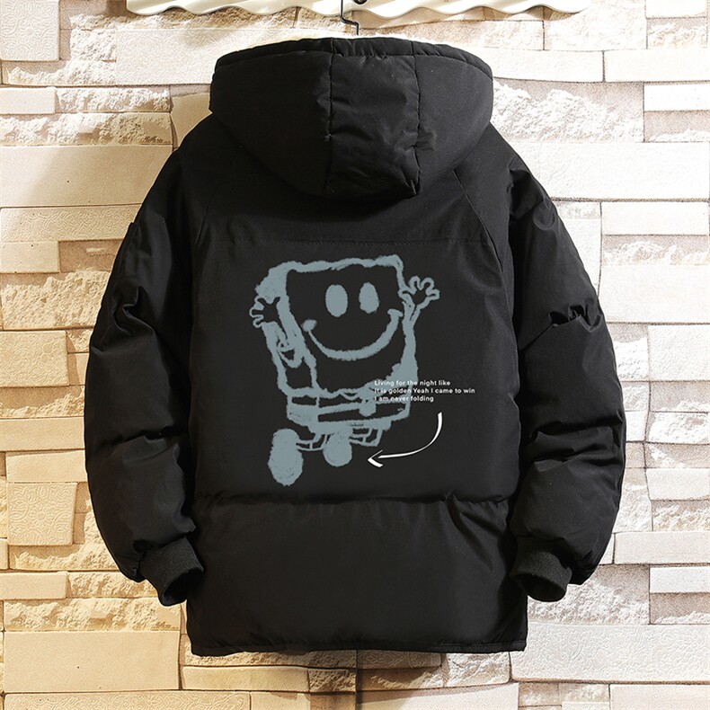 海绵宝宝加厚加绒连帽衣大码服男面包服男砖墙MY16245-P100图片