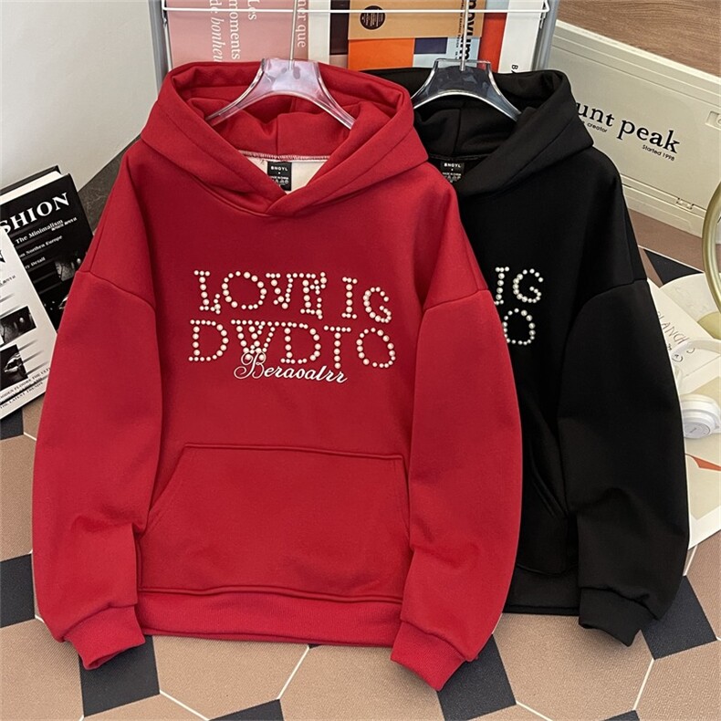 年秋冬季新款复古时尚钉珠加绒卫衣男士百搭高级情侣上衣GA89P70，男装卫衣，星座1013-5