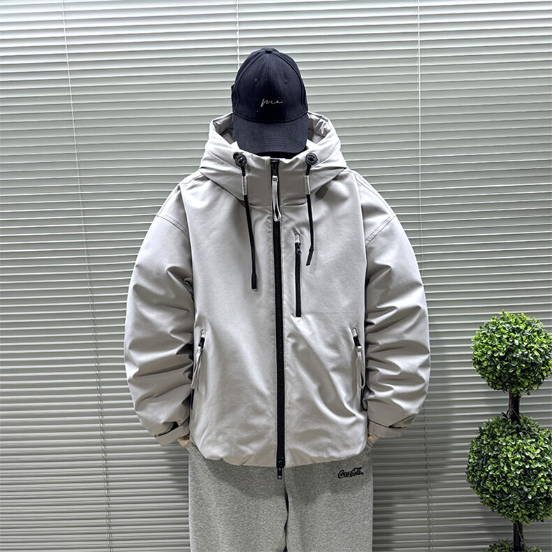 2025新标90白鸭绒工装高品质加厚派克男连帽羽绒服外套319-P350，男装羽绒服，钱塘708(原3018)