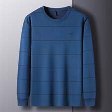 D66202钱塘2020-2中年男士春秋新款时尚条纹长袖t恤量大价优P62，男装T恤，钱塘207-2