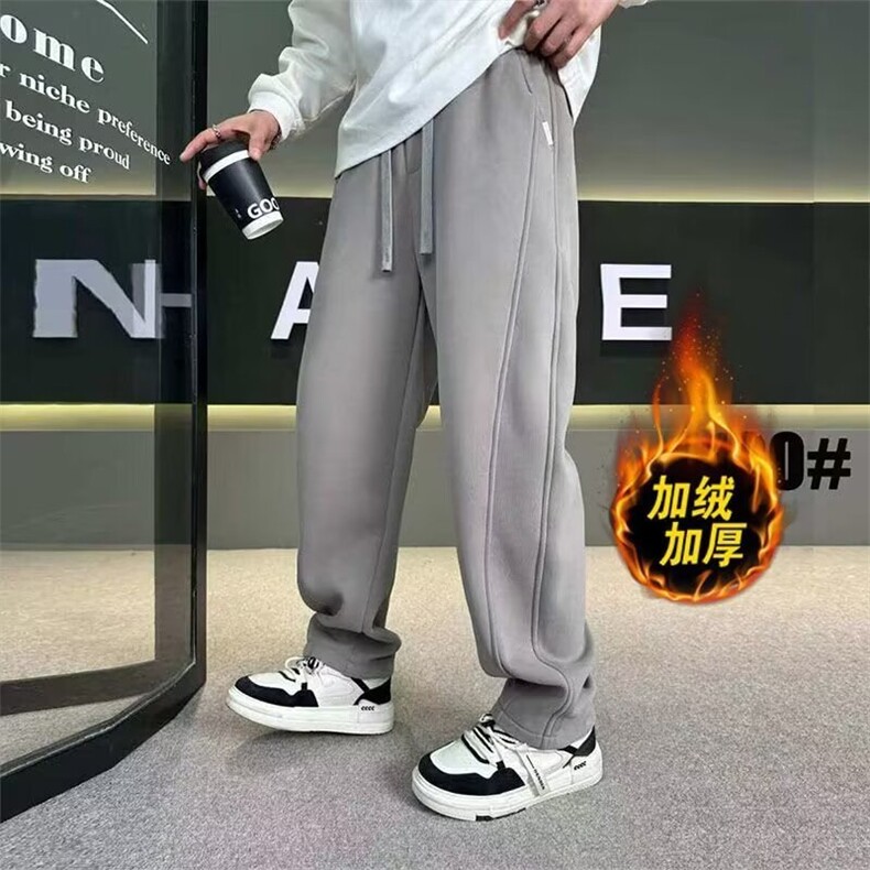 1506-1/KY2621加绒/P48冬款宽松直筒休闲裤男士痞帅弯刀裤子加绒,男装卫衣,星座1506-1