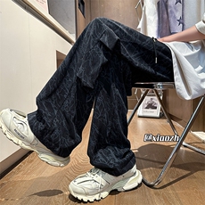 XZ616夏季扎染宽松百搭灯芯绒长裤抽绳休闲裤TY1023P55控68，男装休闲裤，星座512A（原616）