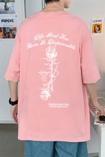 T706P26夏季新品港风高街美式短袖T恤宽松ins重磅纯棉体恤，男装T恤，星座304A