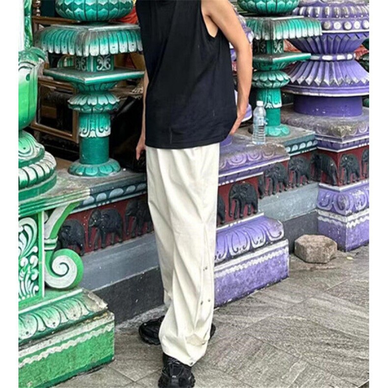 春秋季排扣休闲裤男款美式高街宽松户外机能直筒冲锋裤K1608,男装休闲裤,星座1116A（原606A-3）