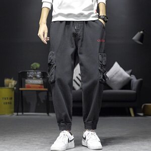 男款秋冬精品休闲裤工装新款港风潮流收脚裤子714-3
