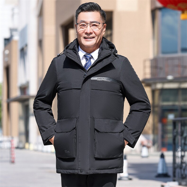 中老年羽绒服男士中长款厚大码中年爸爸装防寒冬季外套YR918P150,男装羽绒服,星座1410（原1902A）