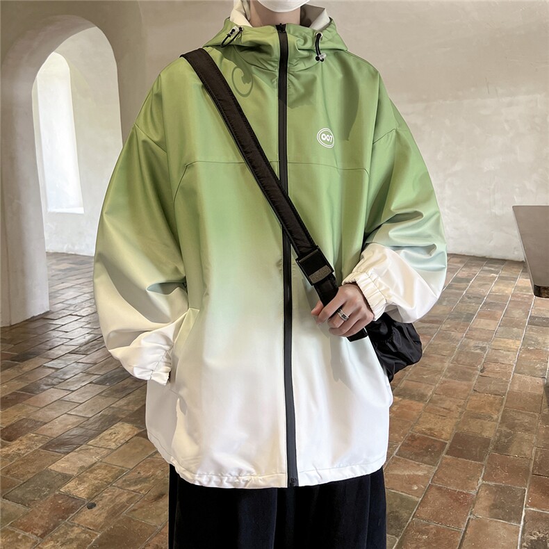 港风山系防水冲锋衣渐变色夹克男：聚酯纤维JK77087P85控128，男装夹克，星座227-7