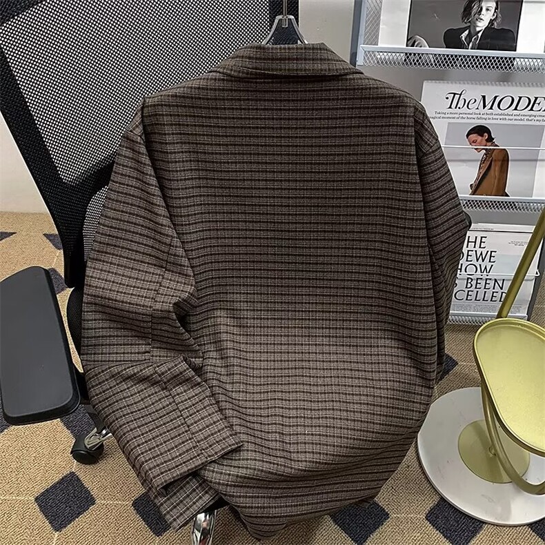 细格纹西服外套商务休闲轻熟风气质夹克JA141P60,男装夹克,星座1116-2