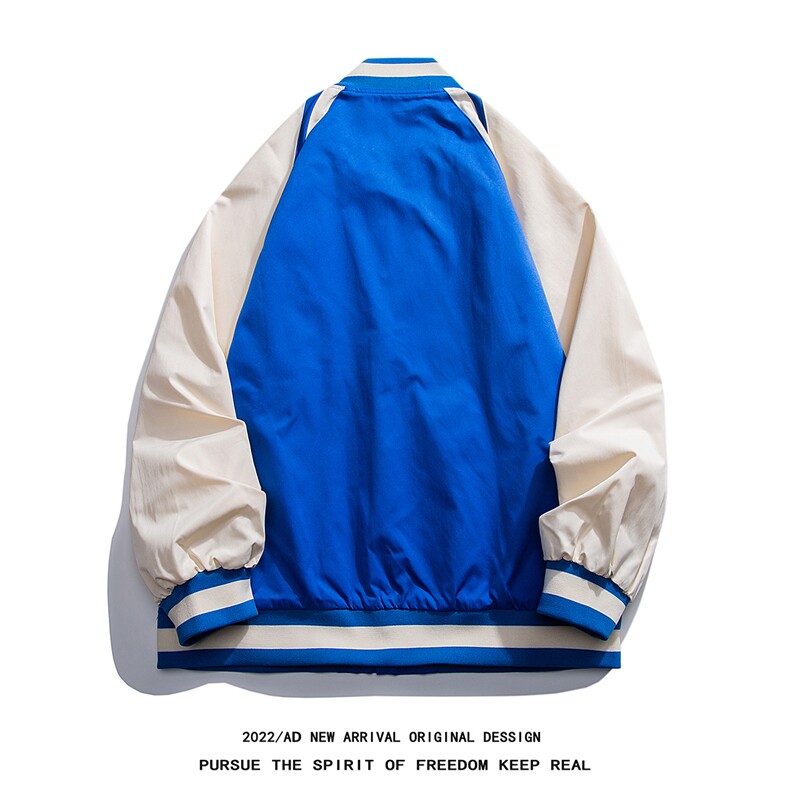 白底23春季ins时尚潮流字母印花百搭棒球服夹克外套JK875P65控88,男装夹克,电商A247-1