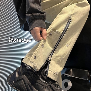 XZ616 秋季新款高街拉链复古牛仔裤 TY375 P65控78图片