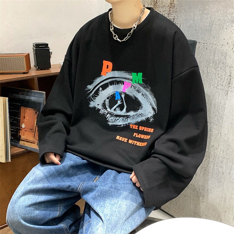 23春新款港风宽松休闲oversize套头打底卫衣B266-T01-P50,男装T恤,星座B257-1