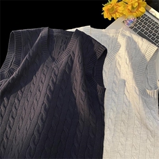 M506-特P40光板纯色情侣毛衣麻花背心男士针织衫潮流男女马甲线衫，男装背心/马甲，电商D310B