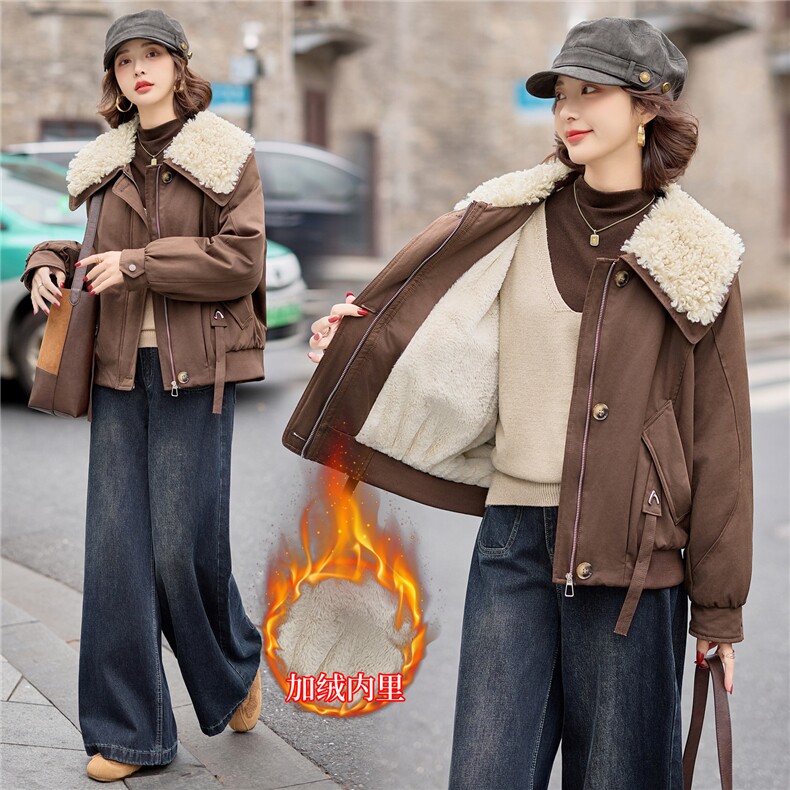 2025冬季女装新款大量现货时尚休闲加绒加厚保暖派克服，女装派克服，魅衣本色