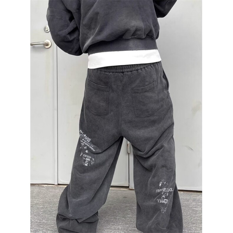 宽松运动卫裤男生胖子休闲裤束脚加绒胖子学生裤秋冬长裤K131,男装休闲裤,星座1116A（原606A-3）