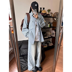 特P52无差价新款秋季潮流百搭条纹长袖衬衫-HS2305非网图，男装衬衫，电商A003