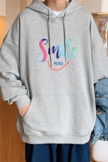 主推！2023春季新款笑脸印花男士连帽卫衣百搭上衣WY253P38，男装卫衣，电商B220
