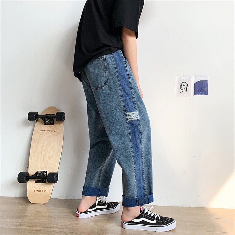九分牛仔裤男潮牌宽松韩版潮流夏季直筒休闲阔腿男生裤子K806-P45,男装牛仔裤,电商A318