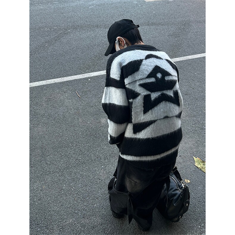 博主图cleanfit马海毛毛衣男宽松慵懒风高级感针织衫MY03-P60,男装针织衫/毛衣,星座1007（原301D）