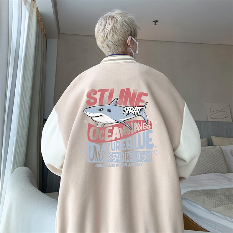 摇粒绒棒球服男大码开衫卫衣男夹克BF86331-P65,男装夹克,电商A040