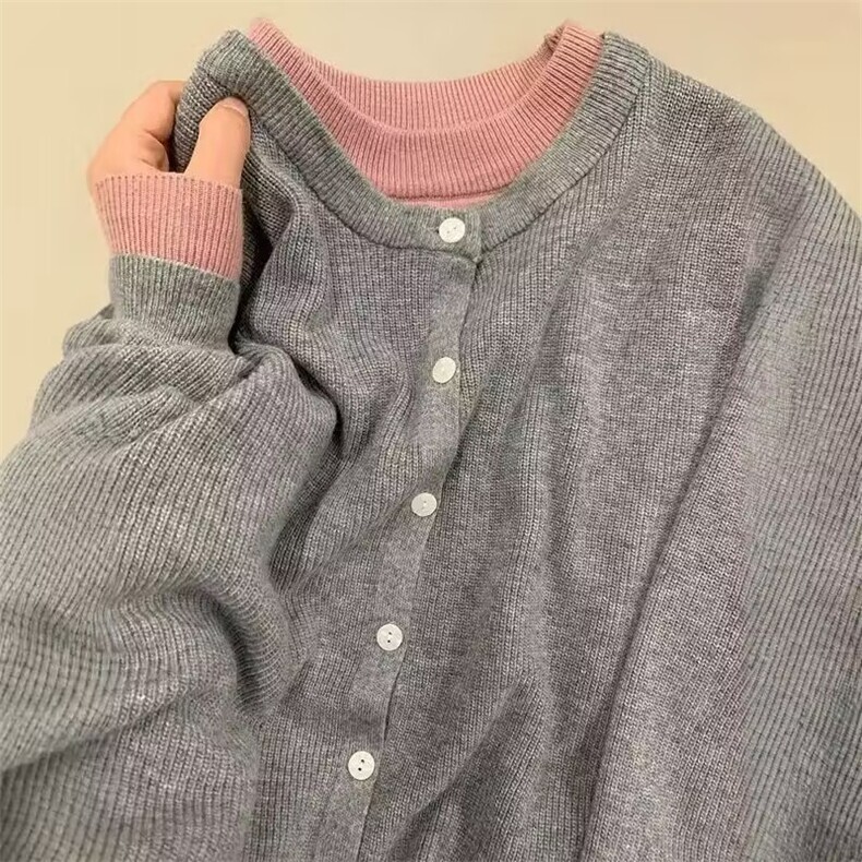 2026年秋季时尚百搭通勤简约休闲假两件开衫，女装针织衫/毛衣，隆格羊绒