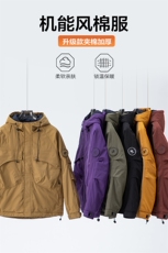 美式棉服复古工装外套男款秋冬季2025新款户外通勤徒步男士夹克，男装夹克，星座914