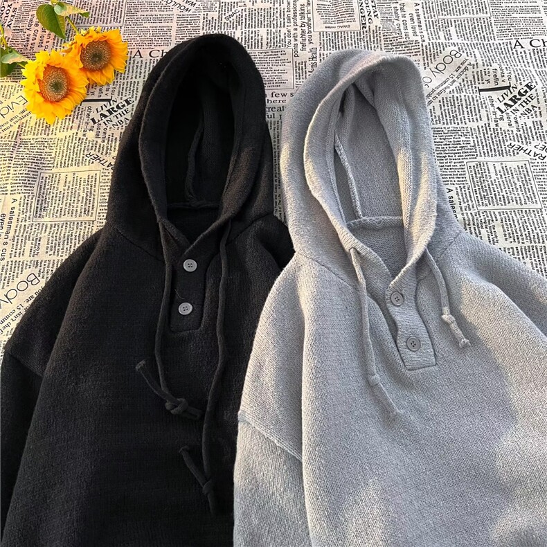 套头秋季休闲长袖青春毛衣潮流男带帽原宿鹿毛绒针织衫BM12P48,男装针织衫/毛衣,星座1116-2