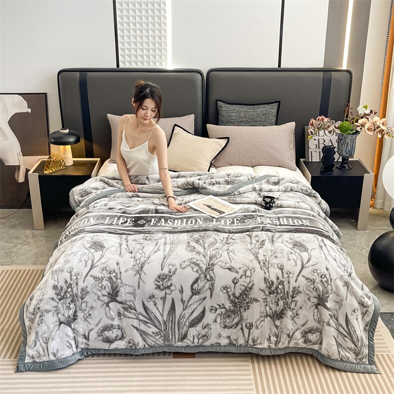 新款A类双层加厚超柔云毯水墨印象，毯子，一起卖家纺