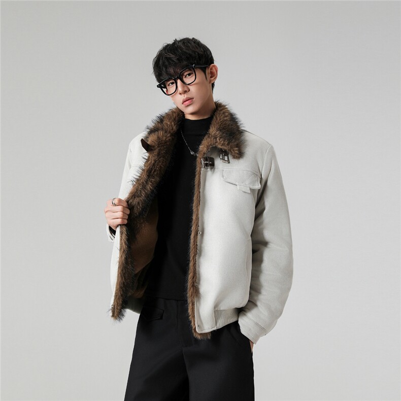 现货新款座山雕结构毛领棉服男MY085-P115图片