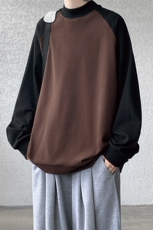 8XL-M280g重磅插肩半高领长袖t恤男打底德绒卫衣DR001特P27加绒37，男装T恤，电商B312