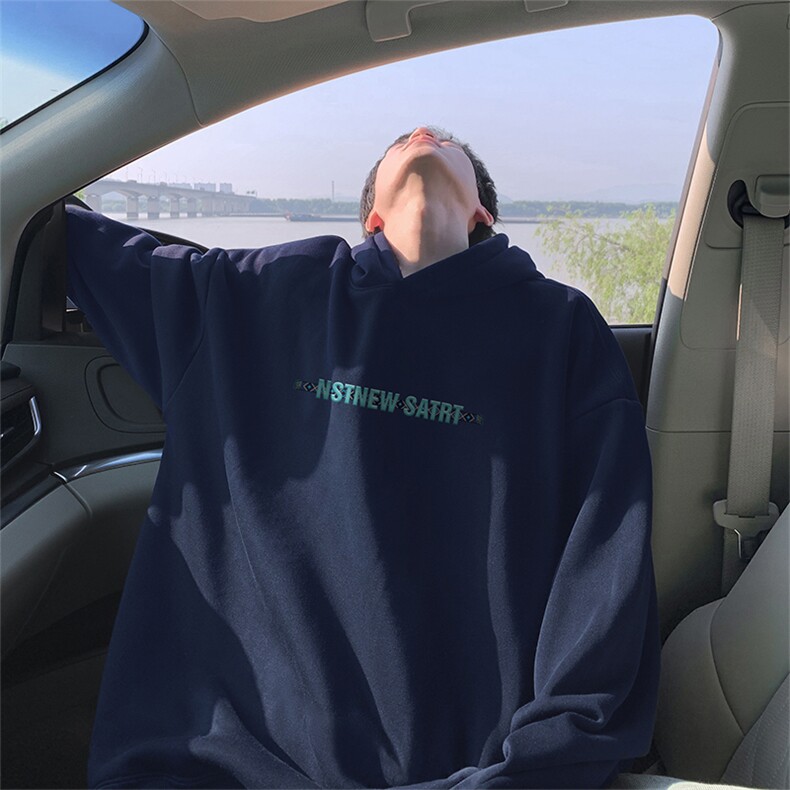 抖音得物供货可提供视频秋冬重磅美式宽松连帽卫衣WKD11,男装卫衣,电商A486