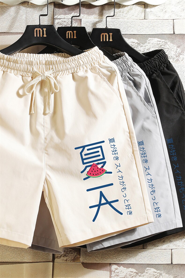 DK39192-P15港风休闲短裤男士大码运动五分裤男中裤男马裤网格,男装休闲裤,电商A040A