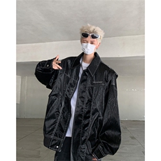美式复古皮衣外套男春秋季2024新款古着vintage休闲夹克上衣，男装夹克，星座410-7