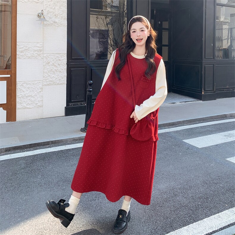 26春节已呢子背心裙送包包M09-P145-K228,女装连衣裙,2C305