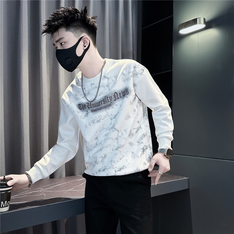 扎染印花套头卫衣男社会小伙店主风301C-WY67-P58控88图片