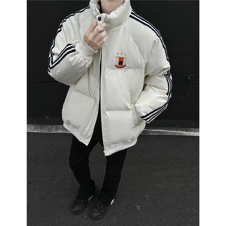 冬装新品港风织带棉服刺绣logo棉衣休闲加厚外套男G1105P118,男装棉衣,电商A339