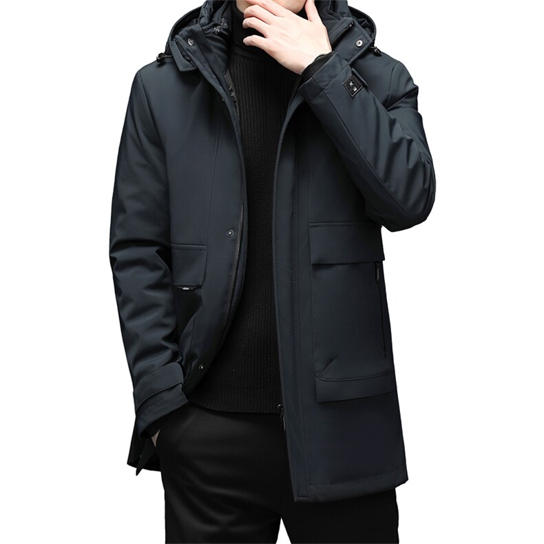 新款中长款中青年男士商务休闲羽绒服男羽绒大衣SNNYR862021-P345，男装羽绒服，电商B212（原钱塘6029）