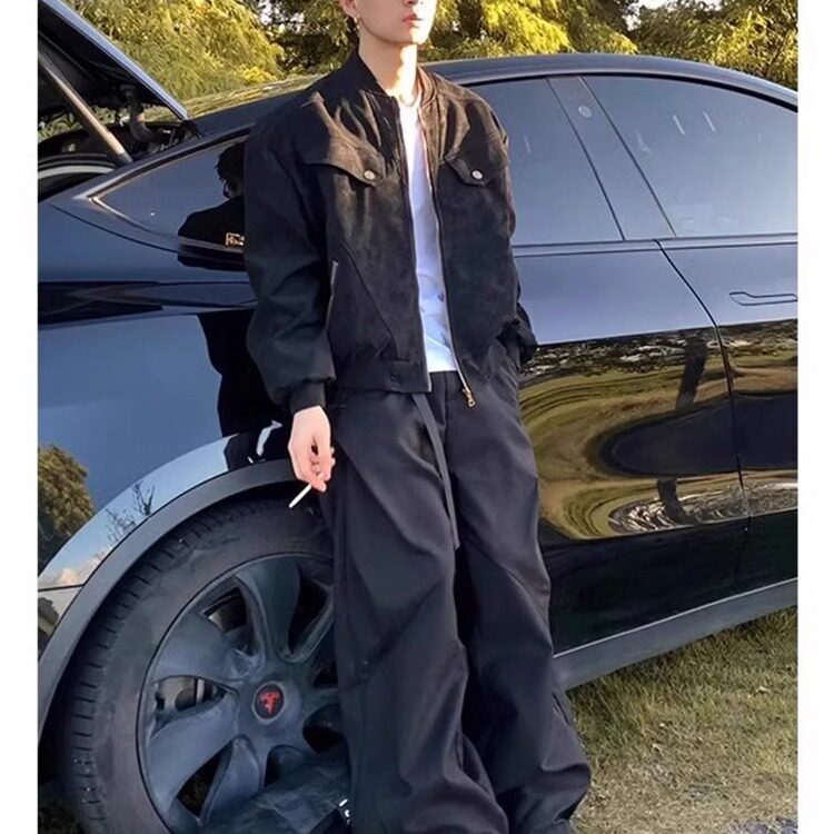 cleanfit短款工装外套男秋冬款美式复古棒球服潮牌做旧哈灵顿夹克,男装夹克,星座506A