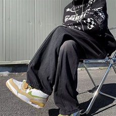 牛仔裤男韩版潮流高街帅气暗黑直筒2024秋冬ins长裤RK1365-P45，男装牛仔裤，星座412-3