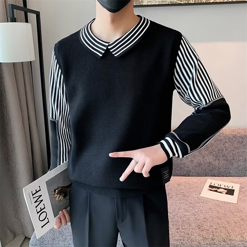 2024冬季男士加厚修身毛衣青年时尚百搭针织衫潮休闲打底衫M840,男装针织衫/毛衣,星座1116A-2（原606A-1）