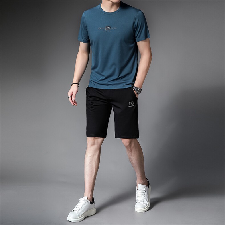 中老年运动套装男夏季短袖短裤运动服时尚休闲polo衫爸爸夏装套装,男装T恤,电商B212（原钱塘6029）