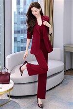 2023春秋季新款女装时尚休闲气质高级感西装阔腿裤百搭两件套，女装套装/套裙，韩然一族