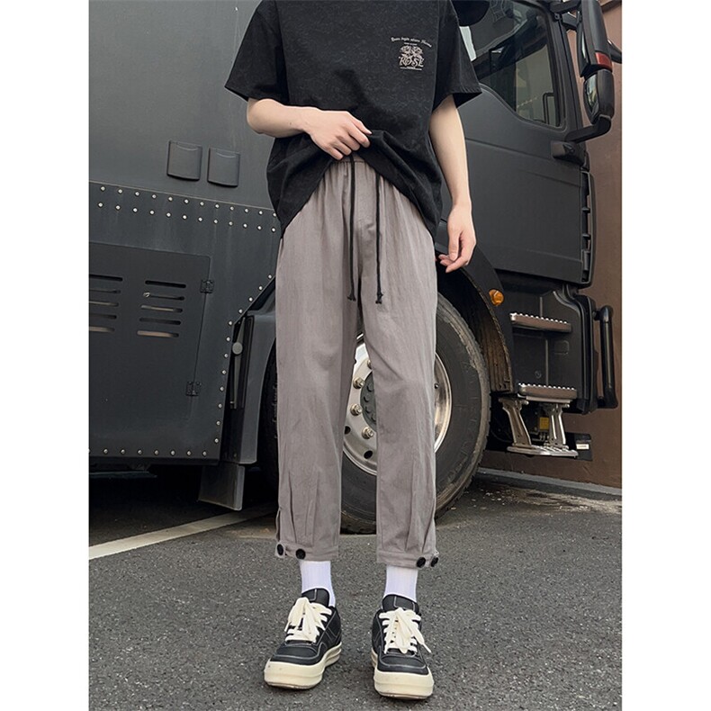 2025夏季新品七分休闲萝卜裤潮流脚口扣袢K383-P30,男装休闲裤,电商A178