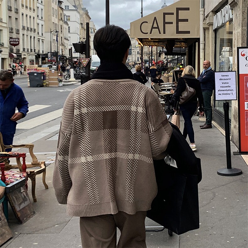 韩式街头设计开衫落肩慵懒风休闲针织衫毛衣外套H4544P85,男装针织衫/毛衣,星座1116-2