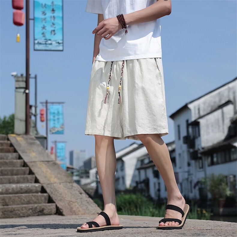 亚麻纯色宽松休闲五分裤808-特P35,男装牛仔裤,星座816A（原B366）